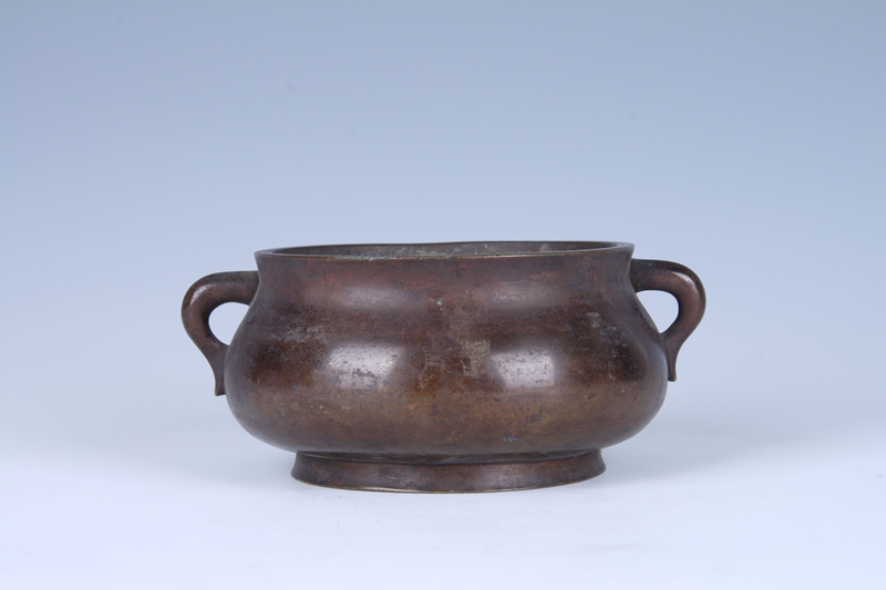 明末清初  蚰耳铜香炉.jpg