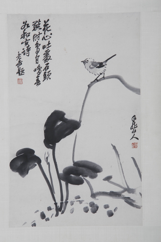 中国江南水乡文化博物馆 王震《仿八大花鸟屏》之一.JPG