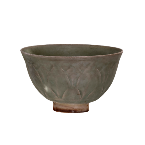 耀州窑青釉刻花莲瓣纹碗