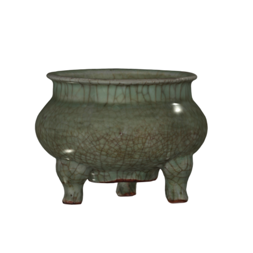 龙泉窑开片纹三足炉