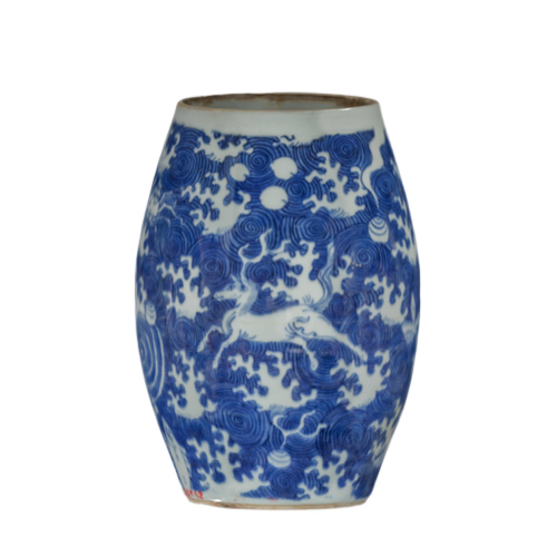 青花海水龙纹罐