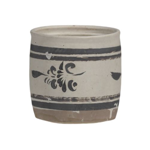 磁州窑白地黑花罐