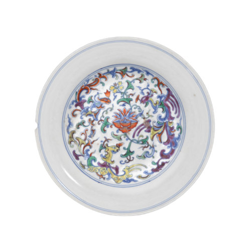 斗彩花卉纹盘