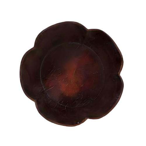 黑褐漆葵口茶盘