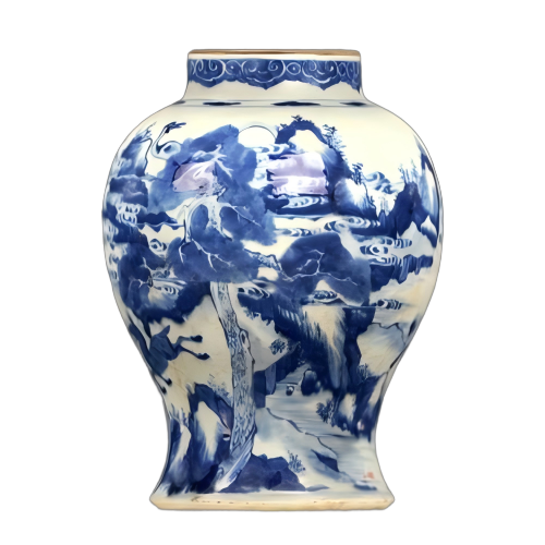 青花鹿鹤同春罐