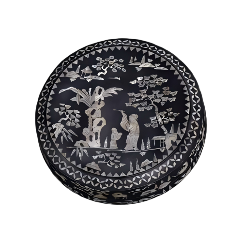 嵌螺钿人物盖盒