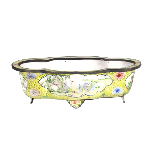 画珐琅开光人物纹炉