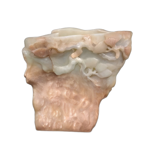 青玉松树形花插