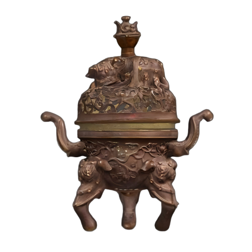 嵌宝石象足铜熏炉