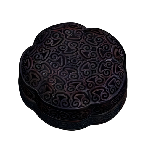 剔犀如意云纹梅花型盖盒