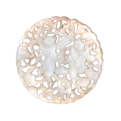 白玉和合二仙佩饰