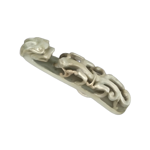 白玉苍龙教子带钩