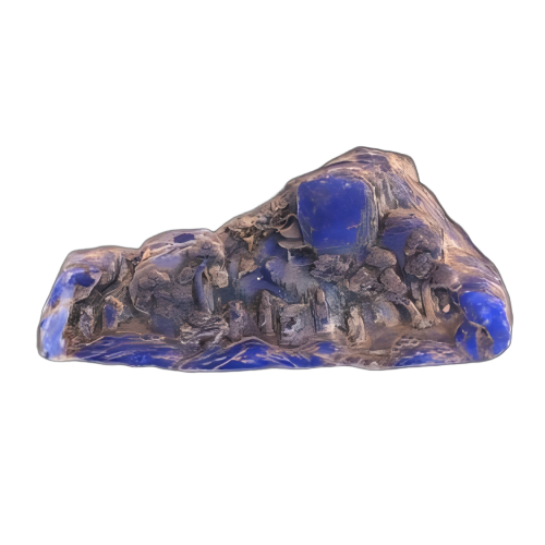 青金石雕人物山子