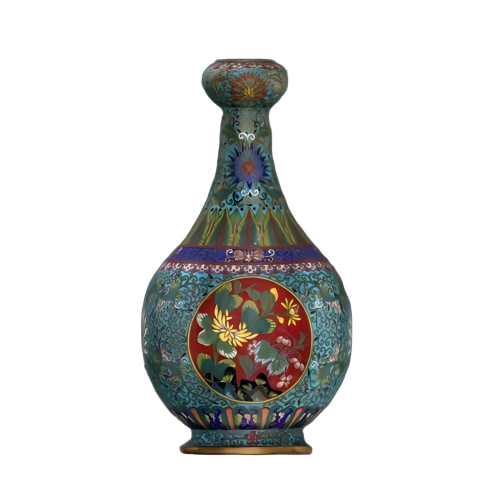 掐丝珐琅开光花卉纹瓶