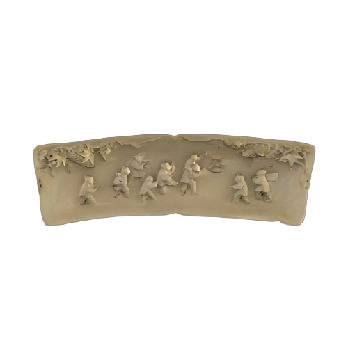 象牙雕婴戏癞葡萄插片