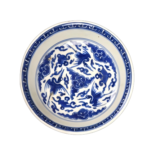 青花云鹤纹盘